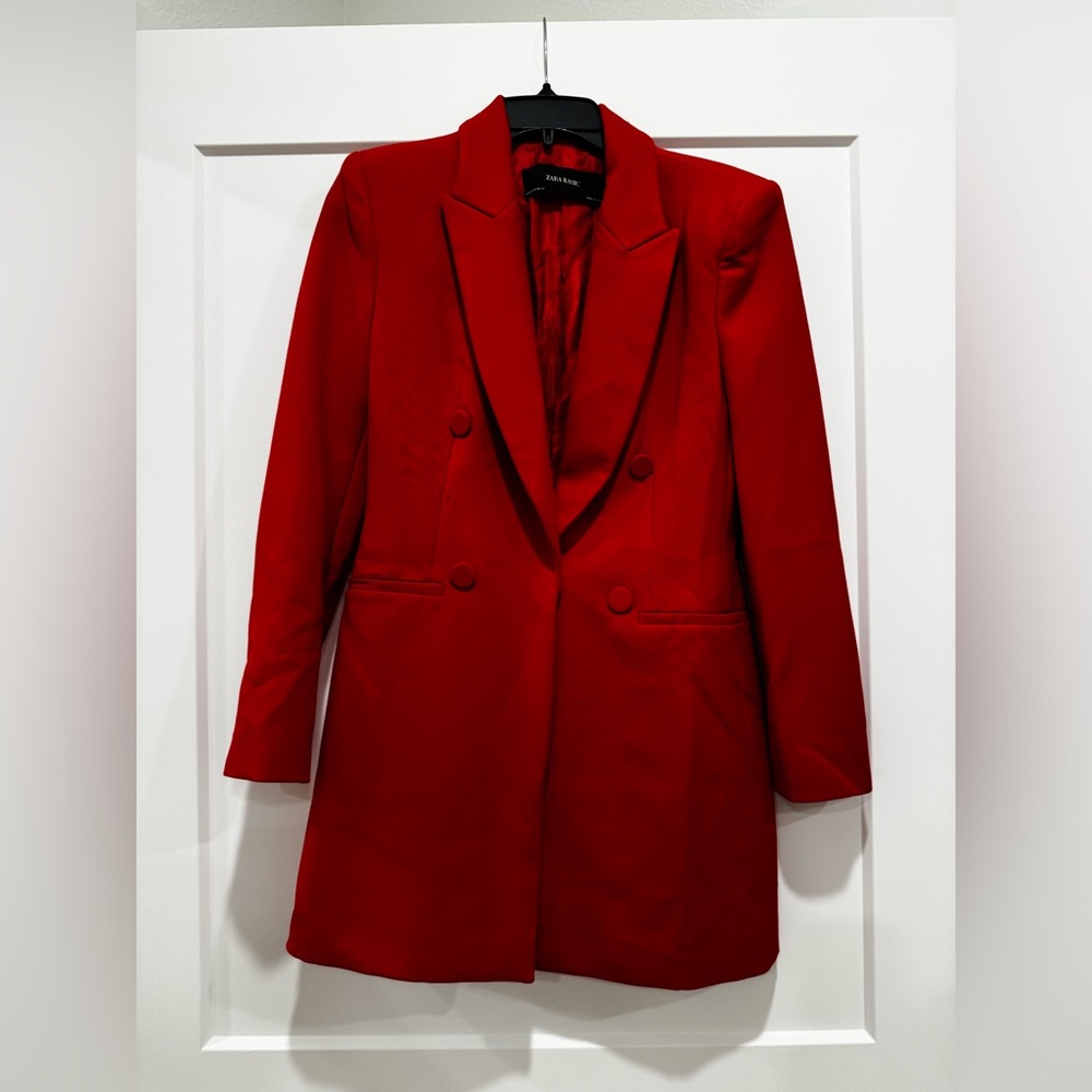 Zara BASIC - Red women’s coat size M